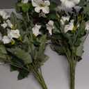 HyeFlora Artificial Flowers for Outdoors 2PCS Faux Petunias Silk Fake Flowers for Outside Planter UV Resistant Realistic Home Garden Porch Decor (White)