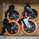 Caster Wheels Heavy Duty 5 Inch Stem Caster 2400Lbs, Threaded Stem Casters 3/8"-16 x 1(Stem Diameter 3/8", Stem Length 1"), Safety Locking Caster Set of 4, Industrial Castor Wheels for Cart,Furniture