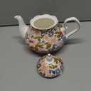 33.8 oz Porcelain Tea Pot Luxury Gold Trim Floral Ceramic Teapot Waterpot Tea Maker for Blooming Loose Leaf Tea Coffee Milk Christmas Women Gift Housewarming Home Kitchen Décor (Vintage Pink)