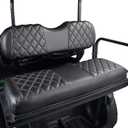NOKINS Golf Cart RS Diamond Seat Cover for Standard Seat Cushion Aftermarket Back Seat Kit, No Staples Required,Golf Cart Vinyl Replacement Seat Cover Black Stitching