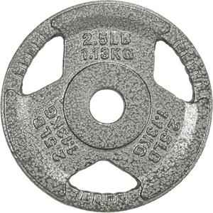HulkFit 1 inch or 2 inch Cast Iron Weight Plate Set with Multi-Grip Handles and Enamel Coated for Barbells & Strength Training - Grey 4 Pack