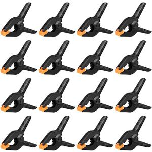 15 Pack 3.5 inch Plastic Spring Clamps, Black Heavy Duty Clips, Backdrop Clips, Plastic Clamps for Crafts, Backdrop Stand, Woodworking, Photography
