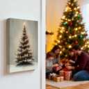 Poecinvi Christmas Tree Canvas Wall Art Prints, Christmas Home Room Decor, Winter Xmas Pine Tree Wall Art Posters for Home Bedroom Living Room Decor, 15x12 Framed