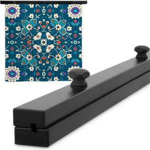 Quilt Hanger for Wall Display - Black Maple Wood Textile Hanger, for 48 Inch Tapestry, Quilt and Rugs Rack, Heavy Duty & Elegant Wall Decor