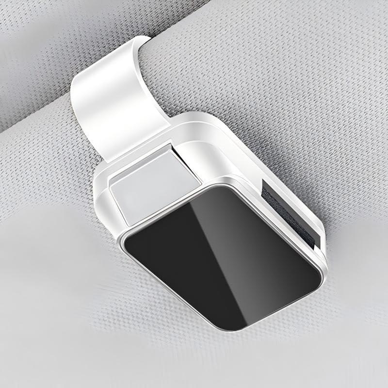 Sunglass Holder for Car, Sunglasses Holder and Ticket Card Clip, Car Visor Accessories, White