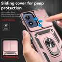 2 x for Moto G Play 5G 2024 Case,Moto G 5G 2024 Case,with Screen Protectors and Camera Cover,[Military Grade] 16ft.Drop Tested with Kickstand Protective Case for Motorola G Play 5G 2024, Rose Gold