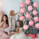 12pcs 2D Cardboard Large Pink and White Christmas Ornaments Tree Picks Decorations Candy Swirl Lollipop Peppermint Xmas Tree Topper Ornaments for Home Office Winter Holiday Xmas Party Supplies