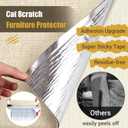 Cat Scratch Couch Furniture Protector, 90" x 16" Trimmable Anti-Scratch Couch Protector from Cat Claws with Double Self-Adhesive Carpet, Great for Sofa & Indoor Wooden Furniture (Off White)
