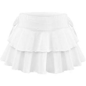 Women Summer Tennis Tiered Skirts Athletic High Waisted Ruffle Mini Skirts with Shorts S Women Summer Tennis Tiered Skirts Athletic High Waisted Ruffle Mini Skirts with Shorts S