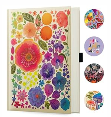 Elena Essex Lined Journal Notebook for Women & Men / 160 Pages / A5 College Ruled Notebook/Thick 160 Gsm Paper/Hardcover Journaling Notebooks/Notebook for Work & Notetaking/Note Book - Flowers