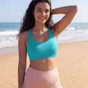 RUNNING GIRL Sports Bras for Women,Padded Sports Bra Tank Top Sexy Crisscross Back High Impact Longline Workout Yoga Bra (Green, L)