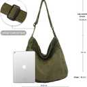 Canvas Tote Bag Casual Hobo Crossbody Shoulder Bag for Women and Men Large Purse Messenger Bag Travel Work, Army Green