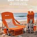 AKSOUL Folding Beach Chair for Adults: Low/High Back Chairs with Carry Bag - Extra Wide Seat Chair with Comfortable Pillow & Storage Pocket (1 Pack & 2 Pack, Blue), 23"*23"*24"