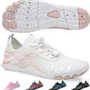 Hike Barefoot Shoes for Women Men, Breathable Non-Slip Athletic Footwear, Wide Toe Water Shoes for Hiking, Non-Slip Neuropathy Shoes for Women Men, Grounded Comfort wear (9-9.5 Women/7-7.5 Men, White)