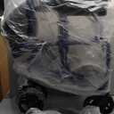 Medline Ultra Lightweight Transport Wheelchair for Adults, Foldable, 19-Inch Seat Width, Blue Frame, Black Upholstery