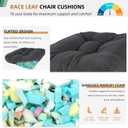 RACE LEAF 19" x 19" Patio Chair Cushions Gray - Outdoor/Indoor Tufted Memory Foam Chair Pads Set of 2, Water-Resistant Olefin Chair Seat Cushion Non-Slip Backing