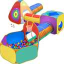 Gift for Toddler Boys & Girls, Ball Pit, Play Tent and Tunnels for Kids, Best Birthday Gift for 3 4 5 Year Old Pop Up Baby Play Toy, Target Game w/ 4 Darts Indoor & Outdoor, Small