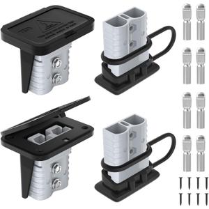 RVBOATPAT 120 Amp Battery Quick Disconnect Connector with Plug Mounting Panel Battery Cable Connector Battery Terminal Connectors Flush Mount Recessed Plate