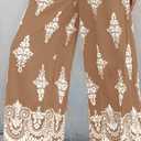 CHICME Women's Casual Loose Overalls Jumpsuits Floral One Piece Square Neck Shirred Pants with Pockets (XXL)