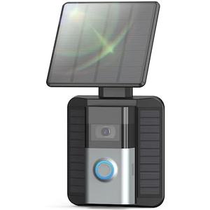 QIBOX Solar Charger Compatible with Ring Video Doorbell (2020 Release), 2.9W Waterproof Continuously Solar Panel, Only for Micro USB Port Adjustable Panel