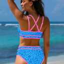 popvil Women's High Waisted Bikini Sets Neon Two Piece 2026 Swimsuit Sporty Adjustable Straps Bathing Suit, S