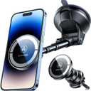 VANMASS Ultra Magnetic Car Phone Holder [2025 Upgraded Strongest Magnet] for MagSafe Car Mount Suction Cell Stand for Dashboard Windshield Vent,Mobile Accessories for iPhone 16 15 14 13 12 11 Android (Black)