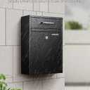 Uniclife Wall Mount Mailbox for Outside, Anti-Theft Heavy Duty Locking Mailbox, Large Mailbox with Key Lock, Security Mail Box, Safe Key Drop Box, Post Box, Steel Cash Drop Box for Home Office, Black