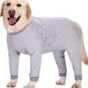 Yeapeeto Dog Onesie Surgery Recovery Suit for Large Medium Bodysuit Dogs Pajamas PJS Full Body for Shedding, Prevent Licking, Wound Protection, Cone Alternative (7X-Large (Pack of 1), Grey)