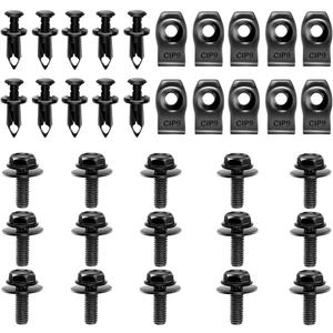 35PCS Engine Under Cover Splash Shield Guard Body Bolts, Body Panel Body Screws, Bumper Fenders Liner Push Retainer Fastener Rivet Clips, U-Nuts Kit