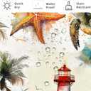 Longan Craft Plam Tree Beach Shower Curtain Ocean Sea Turtle Shower Curtain for Bathroom 72x72 Inch Waterproof Fabric Bathroom Curtain with 12 Hooks Coastal Starfish Bath Curtain Bathtub Decor