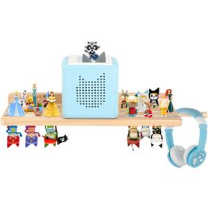 for Tonie Shelf,Tonies Storage for Creative Toniebox 2/1 Magnetic Wall Shelf for Tonie Figures Characters,Hanging Shelf for Kids (Natural)