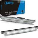 KDM LED Fender Side Marker Reflectors Lights Dual Rows, Compatible for 2015-2022 Ford Mustang Assembly Rear Side Bumper Marker Lamp,Clear Lens Bright White Pack of 2