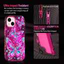 Casetego for iPhone 13 Case,iPhone 14 Case,Compatible with MagSafe,[Military Grade Drop Test] Full Body Protection Slim Shockproof Rugged Marble Women Girls Case for iPhone 13/14 6.1 inch,Ruby Red