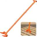 AugFir 48" Pallet Buster, 110 Degree Decking Pry Bar, Heavy Duty Carbon Steel Deck Board Removal Tool for Deck, Pallet, Standing Hardwood Board Demolition Without Lower Back Pain & Knee Pain (Orange)
