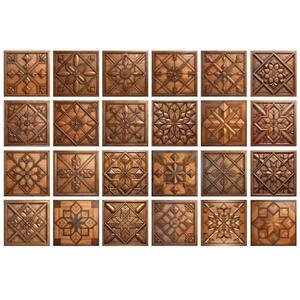 VIRANDA 24PCS Removable Self Adhesive Tile Sticker Peel and Stick Backsplash PVC Art Wall Tiles Decal for Kitchen Bathroom Decor 5.91 x 5.91 inch,Brown