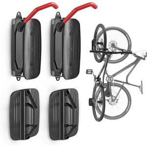 monTEK Swivel Bike Wall Mount  2 Pack Garage Bike Hanger & Space-Saving Vertical Bike Rack for Garage & Apartment, Sturdy Bike Storage Hook Holds 66 lbs, Easy Installation & Scratch-Proof Design