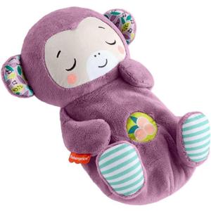 Fisher-Price Baby Toy Soothe n Snuggle Purple Monkey Plush Portable Sound Machine with Breathing Motion & Lights for Newborns Ages 0+ Months
