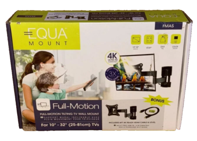 EQUA FULL MOTION TILTING TV WALL MOUNT BRACKET SWIVEL 10"-32" IN LED LCD NEW