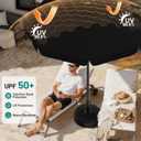 AreShark 9FT Valance Patio Umbrella, Outdoor Table Umbrella with Tilt and Crank, Outdoor Market Umbrellas W/ 8 Sturdy Ribs UV Protection for Garden, Deck, Backyard and Pool, Black