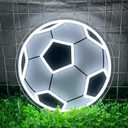 Soccer Neon Sign, Dimmable Football LED Neon Light for Fans, Sports Themed Neons Signs Light for Boys Teen Home Bedroom Man Cave Playroom College Dorm Club Birthday Party Decor