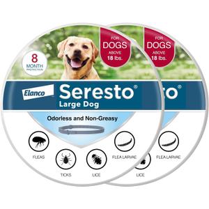 Seresto Large Dog Vet-Recommended Flea & Tick Treatment & Prevention Collar for Dogs Over 18 lbs. | 2-Pack