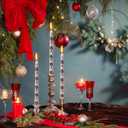 6 Pack Printed Taper Candle Set for Christmas, 10 Inch Dripless Candlesticks with Wreath Star and Snowman Pattern for Home Decoration Gift, 6-7 Hours Burn