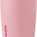SmoothSip Slider Insulated Stainless Steel Coffee Tumbler, Reusable Iced Coffee Cup, Hot Coffee Travel Mug, BPA Free 12 oz, Pink (Pucker Up)