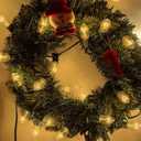 C7 Clear Christmas Lights, 25Ft Outdoor Christmas String Lights with 27 Warm White Incandescent Bulbs, Connectable Vintage Christmas Lights for Outdoor Patio Christmas Party House Decorations, Green