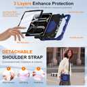 Case for iPad Pro 13 Inch M5 2025/ M4 2024, Ubearkk for iPad Pro 13 Inch case with Screen Protector, 360 Degree Rotating Stand Shoulder Strap Pencil Holder,Military Grade Shockproof, Navy Black