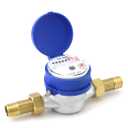 QWORK Water Meter, 1/2" NPT 304 Stainless Steel Cold Water Flow Meter with Pulse Output, for Garden and Home Use, Includes 2 pcs 1/2"NPT Thread Adapter
