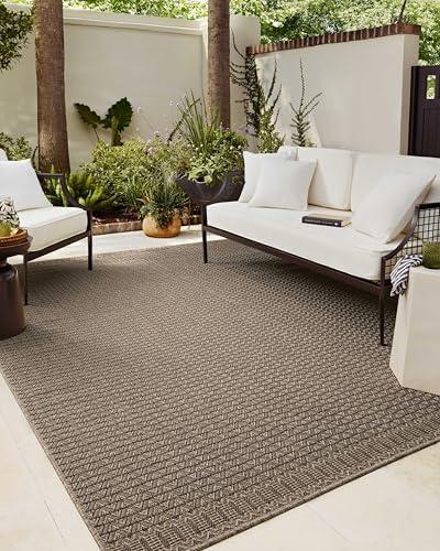Loloi Chris Loves Julia Providence Natural/Graphite 7'-6" x 10' Area Rug | PRC-05 Indoor/Outdoor Approx. 8x10 Beige Living room Dining room Bedroom, Organic, Versatile, Area Rug