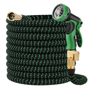 50 ft Expandable Garden Hose w/10 Functions Spray Nozzle, Water Hoses with 3/4" Solid Brass Connector, Flexible Lightweight Hose Expanding Water Pipe for Car Washing, Gardening