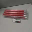 HINZER 6 Pcs Flameless Taper Candles with Remote & Timer 9.6 inch Real Wax Battery Operated LED Warm 3D Wick Flickering Window Candles for Halloween Christmas Wedding Decor, Red