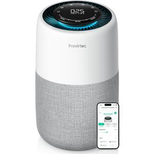 Provirtec Air Purifier with PM2.5 Real-Time Display & Air Quality Monitor, All-in-One Auto Mode & APP Control, Covers Up to 916 Sq Ft, H13 HEPA Filter for Allergies, Pet Hair, Smoke, Odor, Pollen